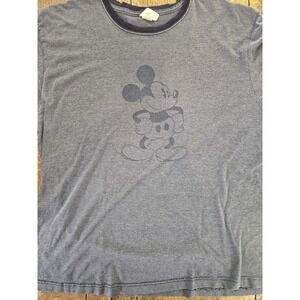 Vintage Y2k  Mickey Mouse Walt Disney Gray T-shirt Size Large Distressed Retro‎